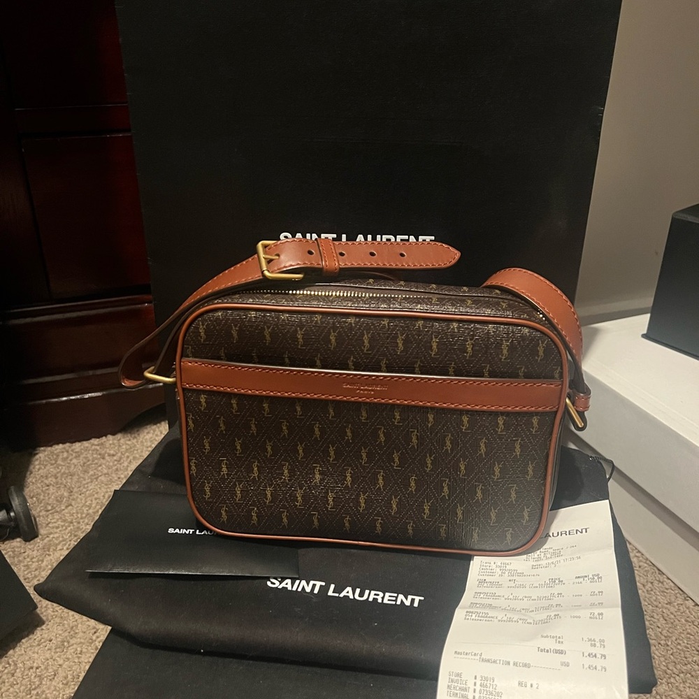 Saint Laurent Monogram Brown Messenger Bag